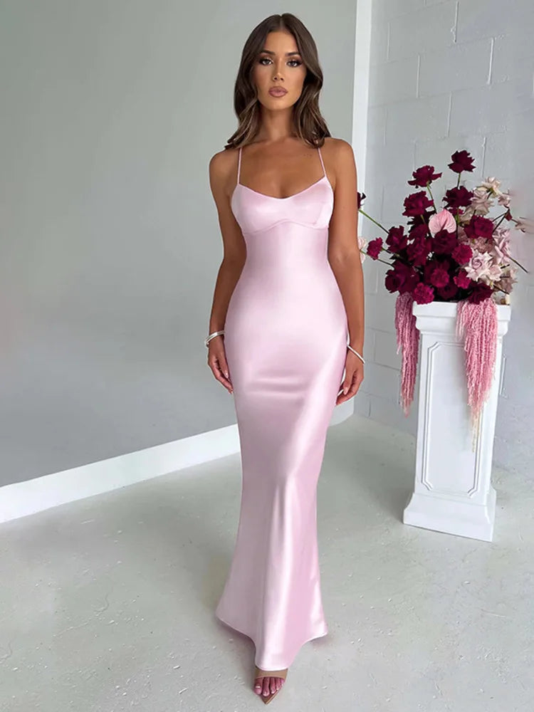 Blush Elegance Satin Slip Gown
