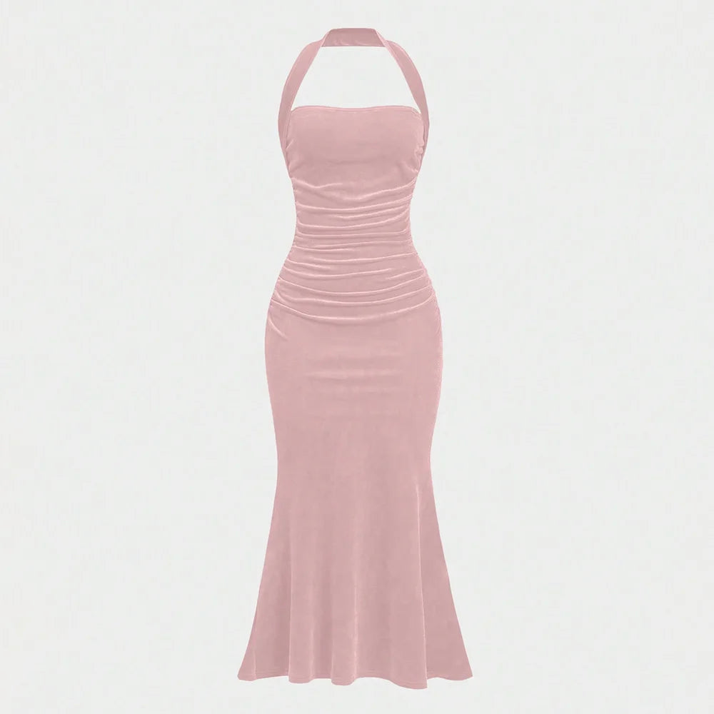 Sleeveless Halter Neck Summer Dress