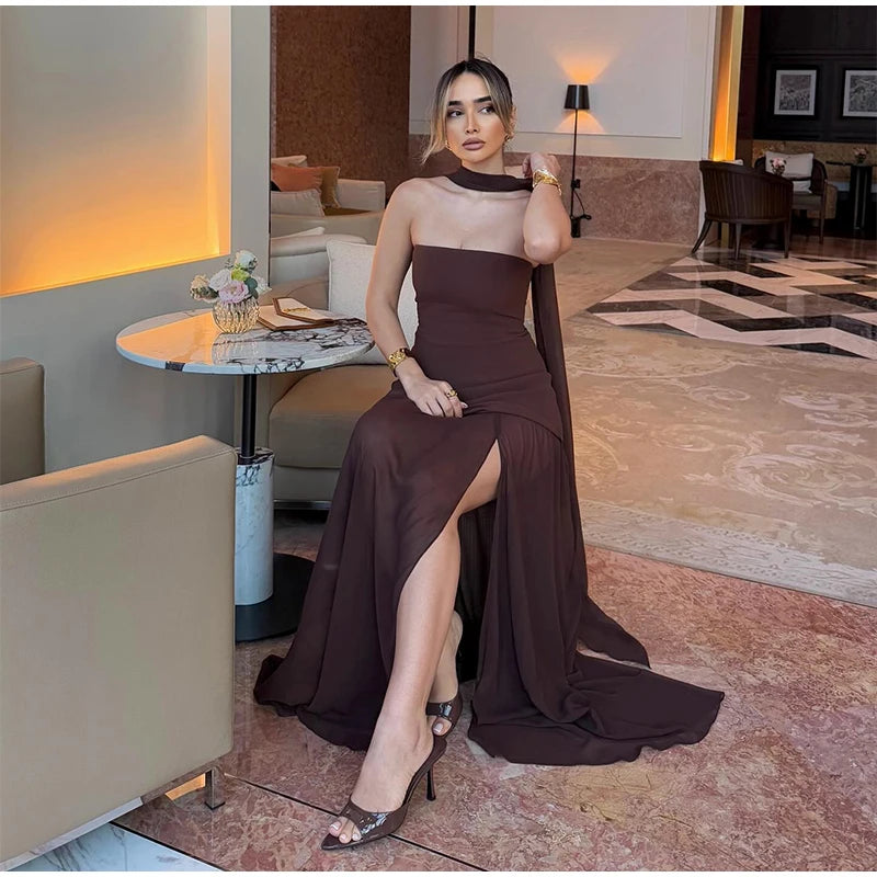Elegant Strapless Long Dress