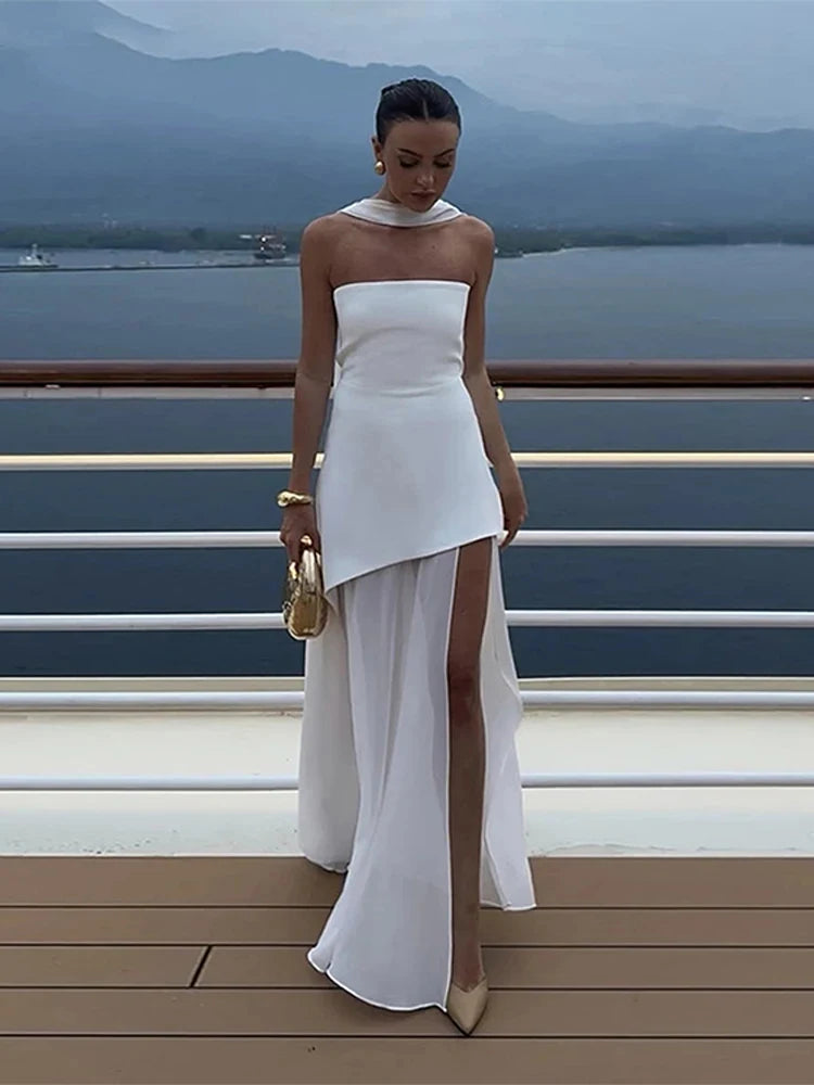Elegant Strapless Long Dress