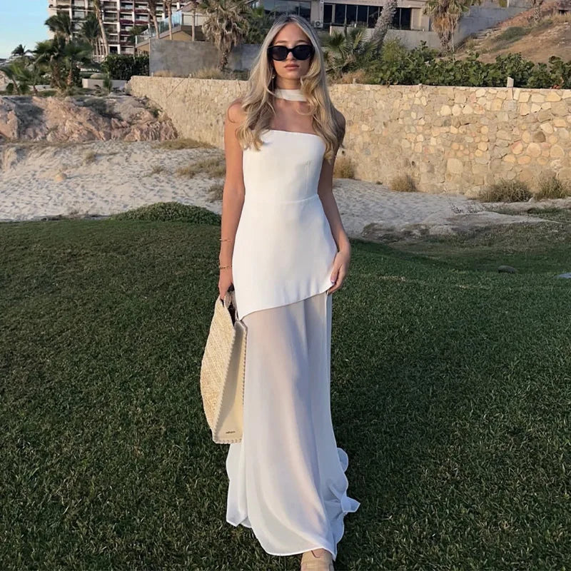 Elegant Strapless Long Dress