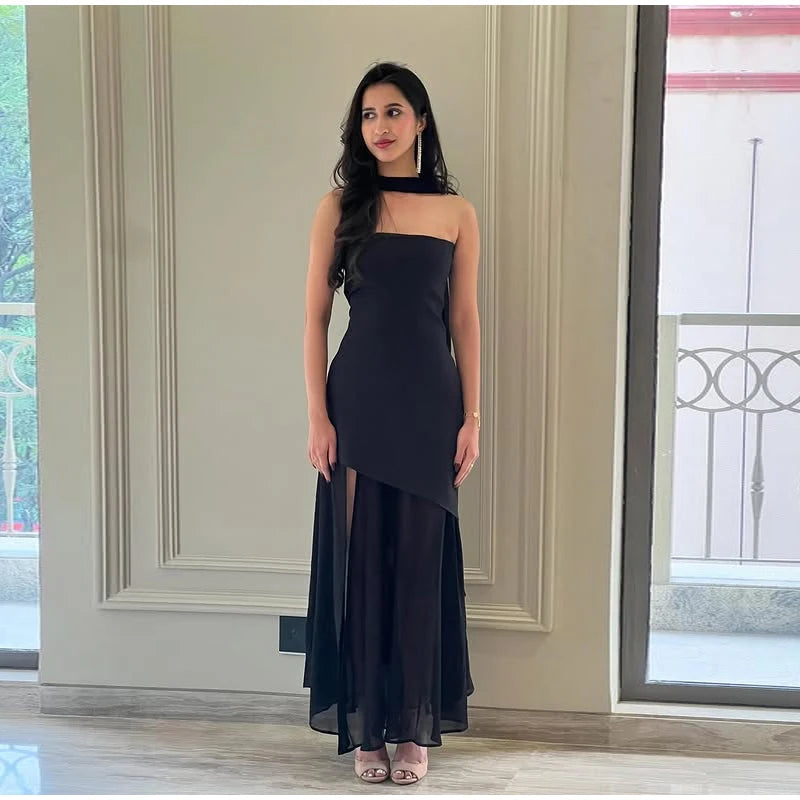 Elegant Strapless Long Dress