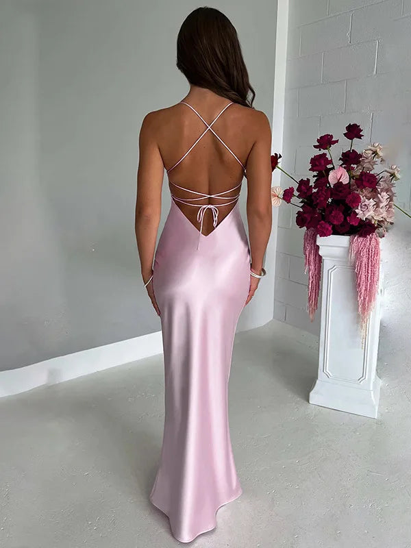 Blush Elegance Satin Slip Gown