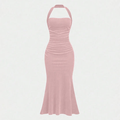 Sleeveless Halter Neck Summer Dress