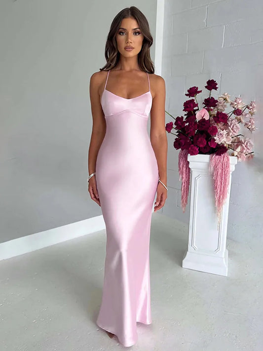 Blush Elegance Satin Slip Gown
