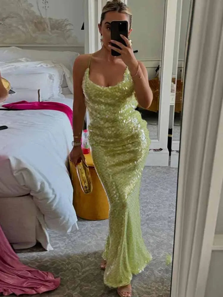 Green Glitter Dress