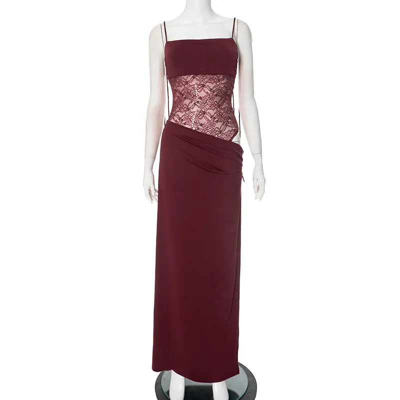 Spaghetti Band Patchwork Dress