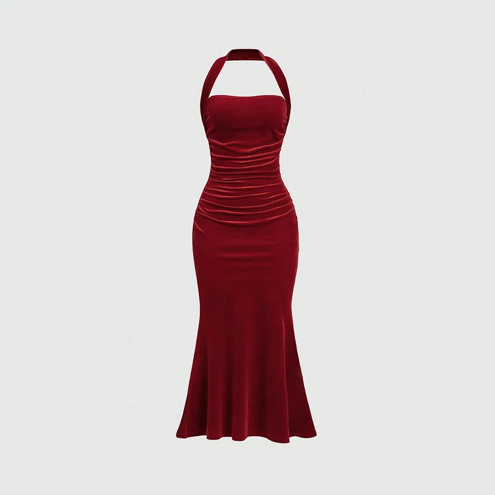 Sleeveless Halter Neck Summer Dress